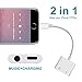 Lightning Adapter, Lightning Splitter Adapter & 3.5mm Headphone Jack, 2 in 1 Lightning Headphone Audio & Charge Adapter for iPhone 7 / 7 Plus, Support Non-Apple Original Headset(white)