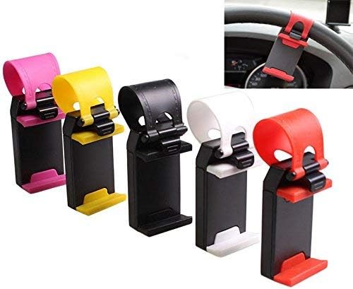 Bobopai Convenient Car Steering Wheel Mount Holder Rubber Band For iPhone iPod Smart (Black)