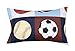 Golden Linens Twin 3 Pieces (Fitted, Flat Sheet and Pillow Case) Printed Printed Navy Blue, Sky Blue, Brown, Orange Kids Sports Basketball Football Baseball Kids Sheets Bed Cover # 02 Twin Sheet