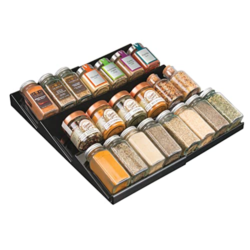 mDesign Expandable Plastic Deluxe Spice Rack, Drawer Organizer for
