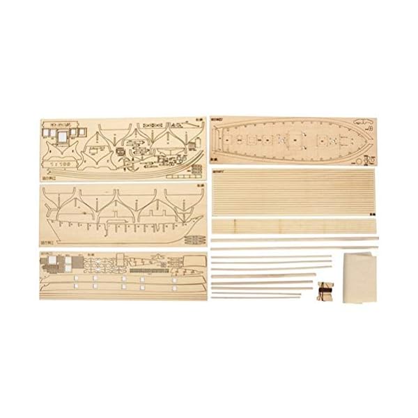 Guanan Segelboot Modell, Holzschiff Modelle, DIY Schiffsmodell Kit, Dekoration Modellbausatz Holz Schiff Bausatz… – Bild 4