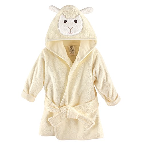 Luvable Friends Animal Face Hooded Bath Robe, Lamb, 0-9 Months