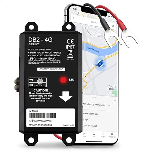GPSLive DB2-4G GPS Tracker Car, Motorcycle, Motorhome, Car | Made in EU | Easy Installation | Live Tracking with App | No SIM Required | GPS Tracker GPS Transmitter | Transmitter