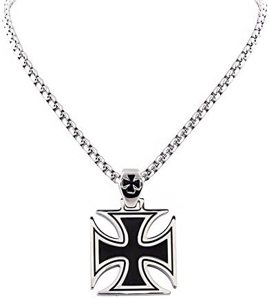 Jewelry Cross Charms Pendant for Mens Long Byzantine Box Chain Necklace Never Rust or Fade