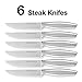 Stainless Steel Kitchen Knife Set With Block - 13 Kitchen Knives Set Chef Knife Set - Cutlery Set Knifes - Knives Kitchen Set with Mirror Handle, 6 Steak Knives, Bonus Pizza Knife Cheese Knife