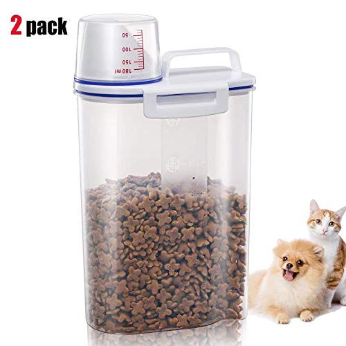 2-Pcs-Pet-Food-Storage-Container-with-Pour-Spout-and-Measuring-Cup-BPA-Free-PlasticAirtight-Pet-Dry-Food-Dispenser-and-Seal-Buckles-for-Dogs-Cats-Bird