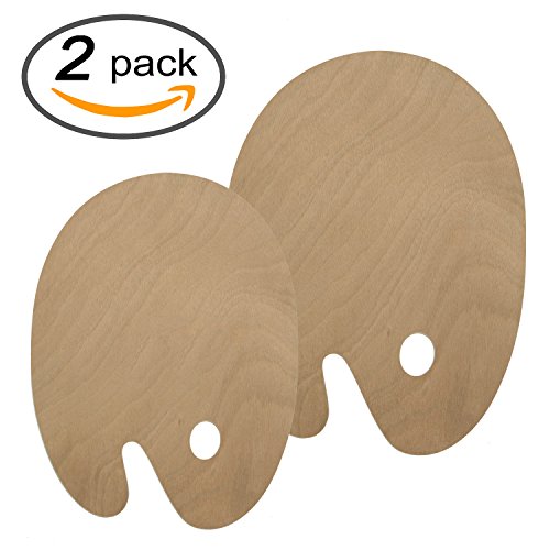 Buy eborder 2 Pieces Wooden Artist Paint Palettes Oval Shape Art Wood