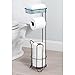 iDesign Classico Metal Free Standing Toilet Paper Tissue Holder with Shelf, Roll Reserve Canister for Kid's, Guest, Master, Office Bathroom, 6.5