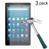 TANTEK Fire HD 8 Screen Protector, Anti Scratch,Bubble Free,Tempered Glass Screen Protector for Amazon Fire HD 8 (6th Gen-2016),[3-Pack]