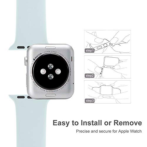 AdMaster Silicone Compatible for Apple Watch Band and Replacement Sport iwatch Accessories Bands Series 4 3 2 1 Turquoise 42mm/44mm M/L