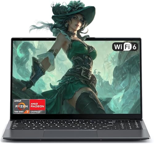 KAIGERR Laptop Gamer 15.6" FHD, Ryzen 5 7430U (hasta 4.3GHz), 16GB RAM 512GB SSD, Win 11 Pro Laptop, WiFi 6 + BT5.2,HDMI, Teclado en Español | Larga Duración | Portátil para Gaming, Oficina y Estudio