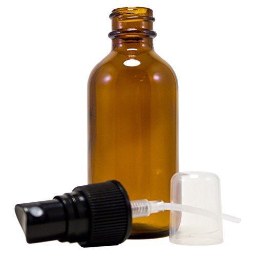 2 fl oz Amber Glass Bottle with Black Spray Cap (6 Pack)