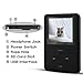 Lecmal Portable MP3 Player MP4 Player with 16GB Micro SD Card and FM Radio, Multi-Function Music Player with Mini USB Port, Mp3 Recorder, Media Player for Children - pitchdark