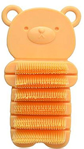 Nail Scrubber Brush Kids, Hands Finger Nails Scrub Scrubbing Cleaning Washing Brushes with Soft Bristle for Baby Toddler and Children, Animal Style and 2 Colors Choice (Yellow)
