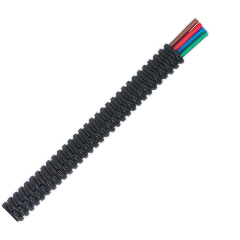 Sealey CTS0710 Convoluted Cable Sleeving Split Ø7-10mm 10mtr , Black