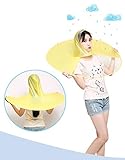 Wantis Magical Rain Coat Artifact UFO Umbrella Hands Free Charming Costum Yellow (1.55-1.8M(height))