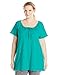 Just My Size Women's Plus-Size Slub Jersey Crochet Trim Tunic with Drawcord, Eco Teal, 2X