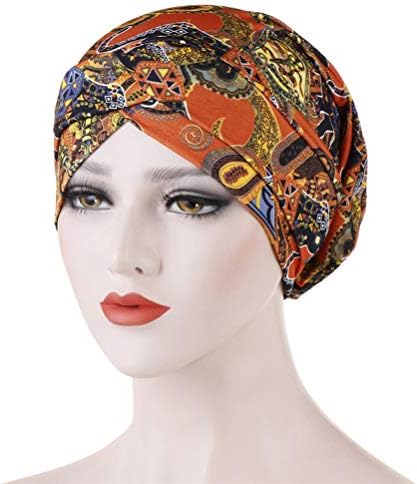 Flybloom アウトレット品 大きな花の女性のヘッドバンドプリントカラーヘッドラップターバンハットヘアアクセサリー オレンジ Flybloom アウトレット品 大きな花の女性のヘッドバンドプリントカラーヘッドラップターバンハットヘアアクセサリー オレンジ