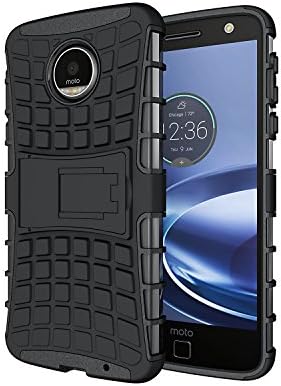 HAILASS Moto Z Force/Moto Z Force Droid Case, Heavy Duty Shockproof Silicone Phone Protective Case TPU Hybrid Dual Layer Cover for Moto Z Force Droid - Black