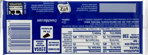 CRUNCH MILK CHOCOLATE CANDY BAR, FULL SIZE FERRERO CANDY, 1.55 OZ