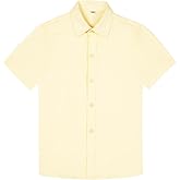 Lycody Boys Button Down Shirt Short Sleeve Kids Collared Dress Shirts for Toddler Teen Boy Summer Clothes Size 2T-20