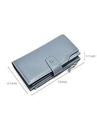 BOSTANTEN - Cartera de piel auténtica para mujer con bolsillo con cremallera