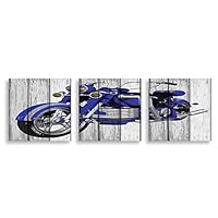3 Piece Canvas Wall Art - Vehicle on Vintage Wood Background - Canvas Prints Home Artwork Decoration for Living Room,Bedroom - 12