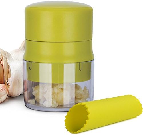 BlessedLand Garlic Press,Garlic Mincer, with Storage Container (Green)