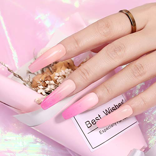 Modelones Acrylic Powder and Liquid Set Glitter Pink Acrylic Nail Kit