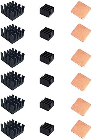 Yoolight Raspberry Pi Heatsink Kit Copper + Aluminum with 3M 8810 thermal conductive adhesive tape for cooling cooler Raspberry Pi 3, Pi 2, Pi Model B+ (18pcs)
