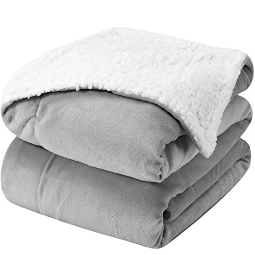 HOMEIDEAS Sherpa Blanket King Size Extra Soft Fleece Blankets for All