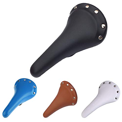 Maserfaliw Bicycle Cushion, Vintage Retro Riveted Studs Bike Cushion Pad Race Fixed Gear Bicycle Saddle Seat - White£¬Essential for Home Life.