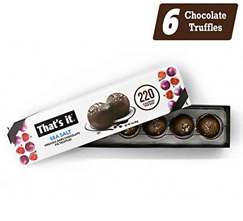 That's it. Sea Salt Organic Dark Chocolate Truffles (6 Truffle Per Box) All Natural Unsweetened Fruit Delicious (Only 35 Calories per truffle) Healthy Snacks with Non-GMO and Gluten Free Perfect Gift - Thumbnail 5