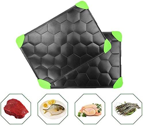 キッチンツール 高速霜取りトレイ アルミニウム合金高速解凍プレート 六角形デザイン 天然肉解凍肉 ノンスティック 非加熱 安全 Bpaフリー B0kmbxfx 2 953円