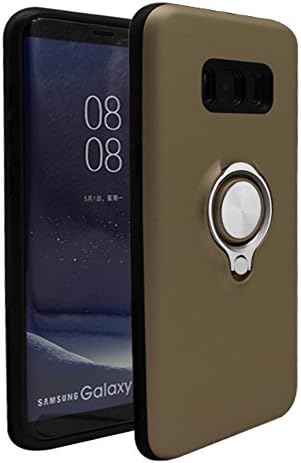Galaxy S8Plus Case with Ring Kickstand by Loamy, 360 Degree Rotating Ring Case Dual Layer Shockproof Impact Protective Case Compatible with Magnetic Car Mount Case for Galaxy S8Plus(Gold)