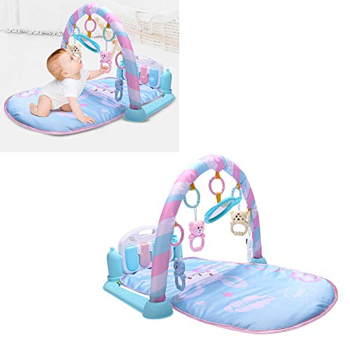 Baby Game Pad Stand Foot Fitness Piano Game Blanket Fitness Frame Toys Pedal Piano Baby Game Blanket Crystal Blue 1 Set - Thumbnail 4