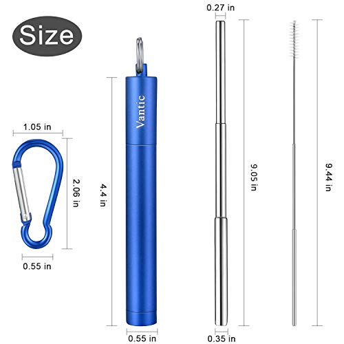 3 Vantic+Telescopic+Reusable+Straws+Stainless