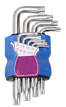 Digital Craft 9Pcs L Type Screwdriver Double-End Wrench Set Allen Key Hexagon Torx Star Spanner Key Set Hand Tools Allen Key Set