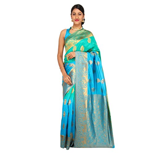 ASHIKA MANGALAM DESIGNER SAREE-Blue-SBW2221-MV-Raw Silk