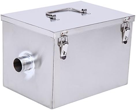 XuanYue Commercial Grease Trap 8 LB 5 GPM Gallon per Minute Stainless Steel Grease Interceptor Kitchen Kit for Restaurant Factory and Home