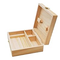 Homefami Wood Stash Box with Rolling Tray Desk Drawer Organizer Wood Stash Box Premium Handmade Design Perfect to Organize All Your Accessories 6.68×5.9×2.36in