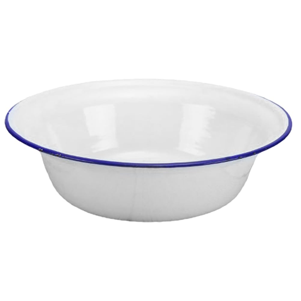 ABOOFAN Enamel Bowl 6.30 Inch Round Mixing Bowl Enamelware Serving for Vegetables Soup Salad with Rolled Edge