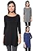 Free to Live 3 Pack: Plus Size Loose Fit Elbow Sleeve Tunics (Black, Charcoal, Navy), 2X