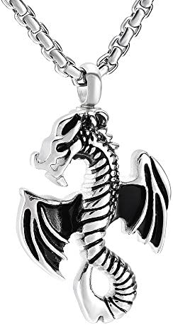 Flying Dragon Cremation Jewellery Ashes Keepsake Memorial Urn Pendant&amp;Necklace For Pet Caskets