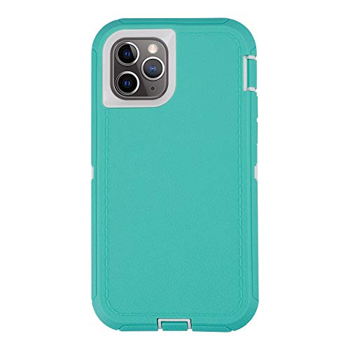 Co-Goldguard Case for iPhone 11 Pro,[NOT fit iPhone 11] Heavy Duty 3 in 1 Durable Cover with Screen Bumper Shockproof Drop-Proof Shell Cases for Apple iPhone 11 Pro 5.8 inch,White&Sky Blue