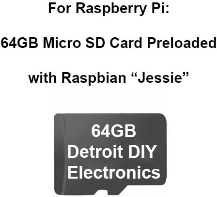 Preloaded Micro Sd Card for Raspberry Pi (64GB Micro with Adapter, Raspbian "Jessie")