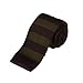 Dan Smith Brown Stripes Wedding Slim Knitted Neck Ties Flat Bottom Thin Knitted Neckwear Contemporary Baby Girls DAO3A01D Zinnwaldite Brown,Olive Feel Silk