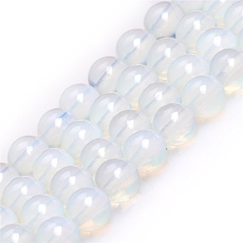 Joe Foreman White Opalite Beads for Jewelry Making Natural Gemstone Semi Precious 8mm Round 15