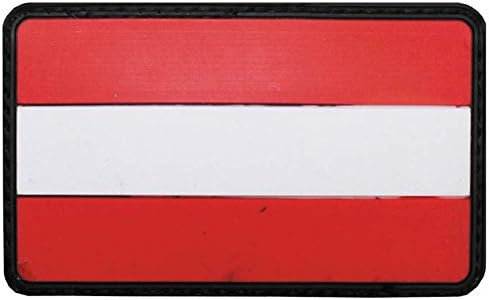 Austria Flag Patch with Hook Fastener (Full Color)