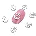 EFT 10pcs Fashion Nail Charms Beads Silver Anchor Alloy 3D Metal Nail Art Tips Slice Manicure Accessories for Nail Art Designs